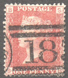 Great Britain Scott 33 Used Plate 192 - SB - Click Image to Close